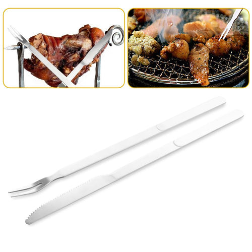 2Pcs/set Stainless Steel BBQ Utensils